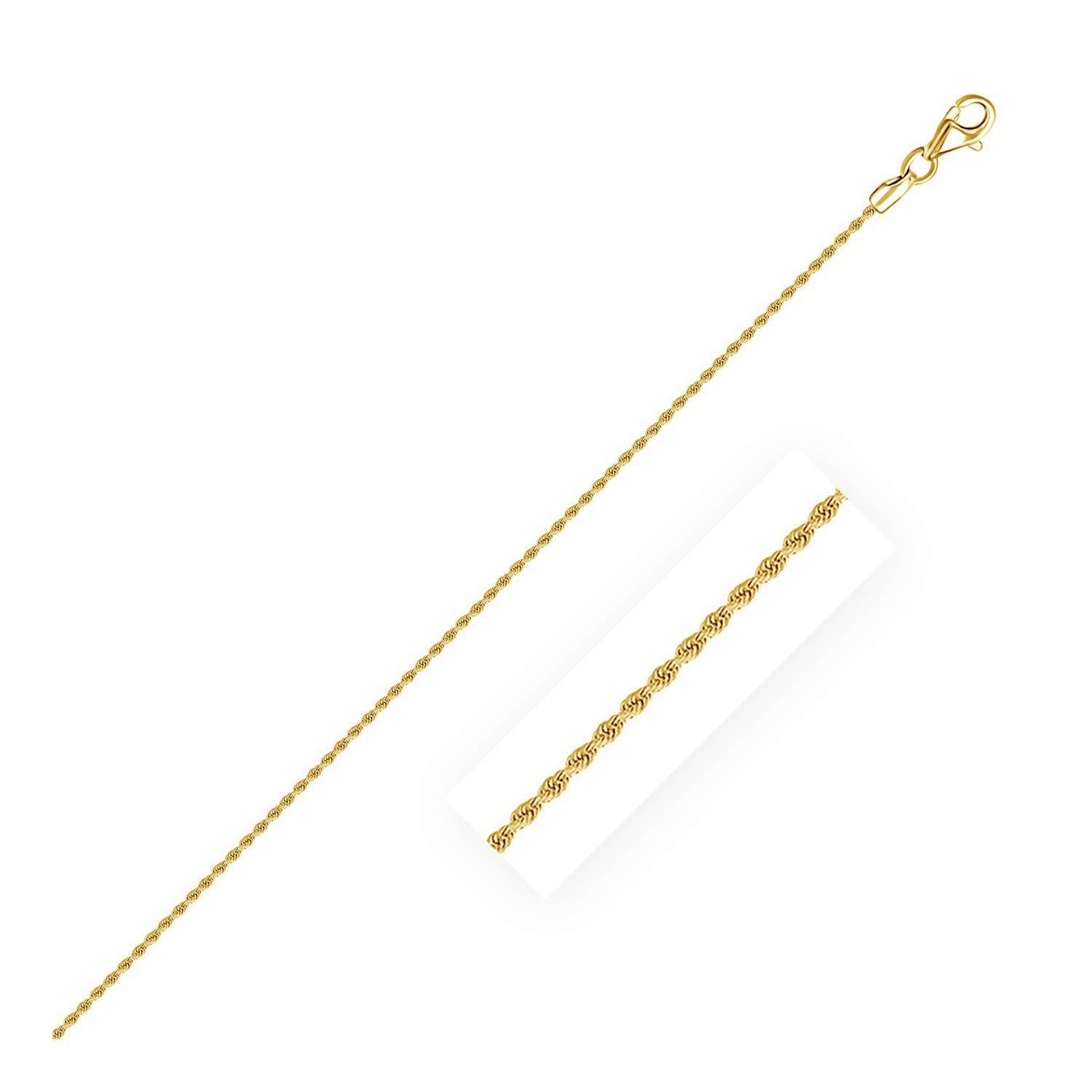 10K Yellow Gold Solid Diamond Cut Rope Chain 1.4mm