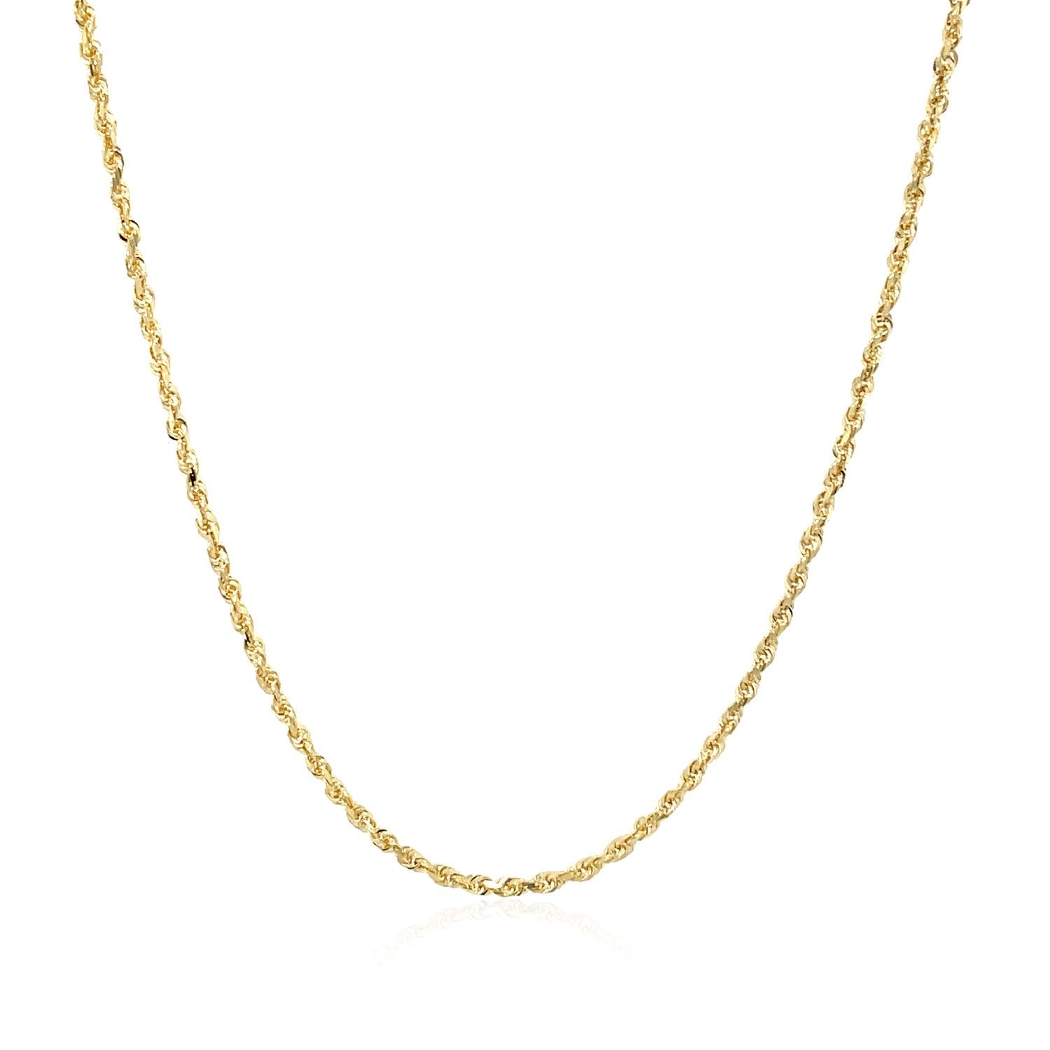 10K Yellow Gold Solid Diamond Cut Rope Chain 1.4mm