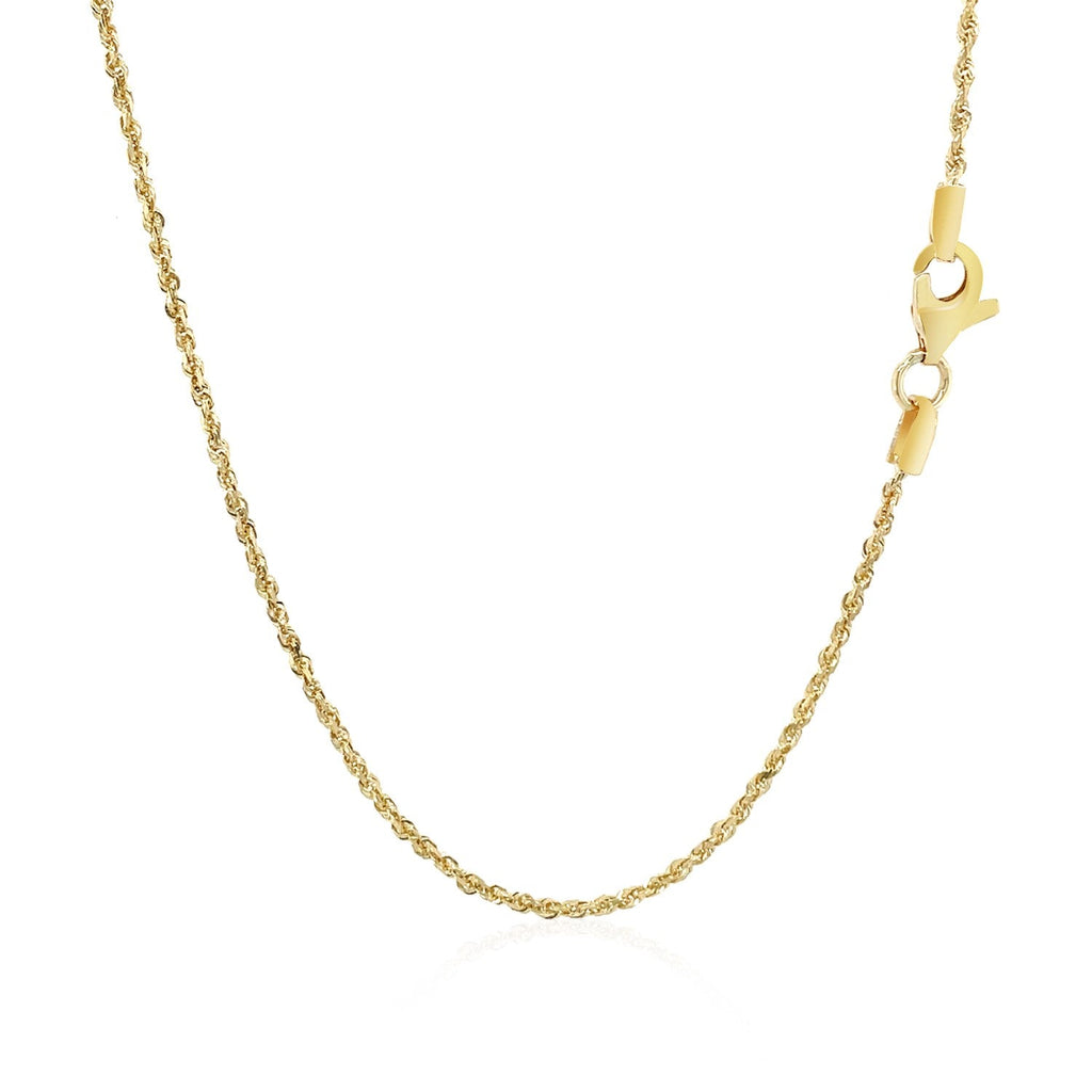 10K Yellow Gold Solid Diamond Cut Rope Chain 1.4mm