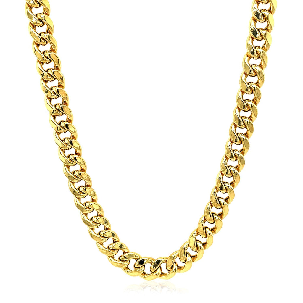 5.0mm 14k Yellow Gold Semi-Solid Miami Cuban Chain