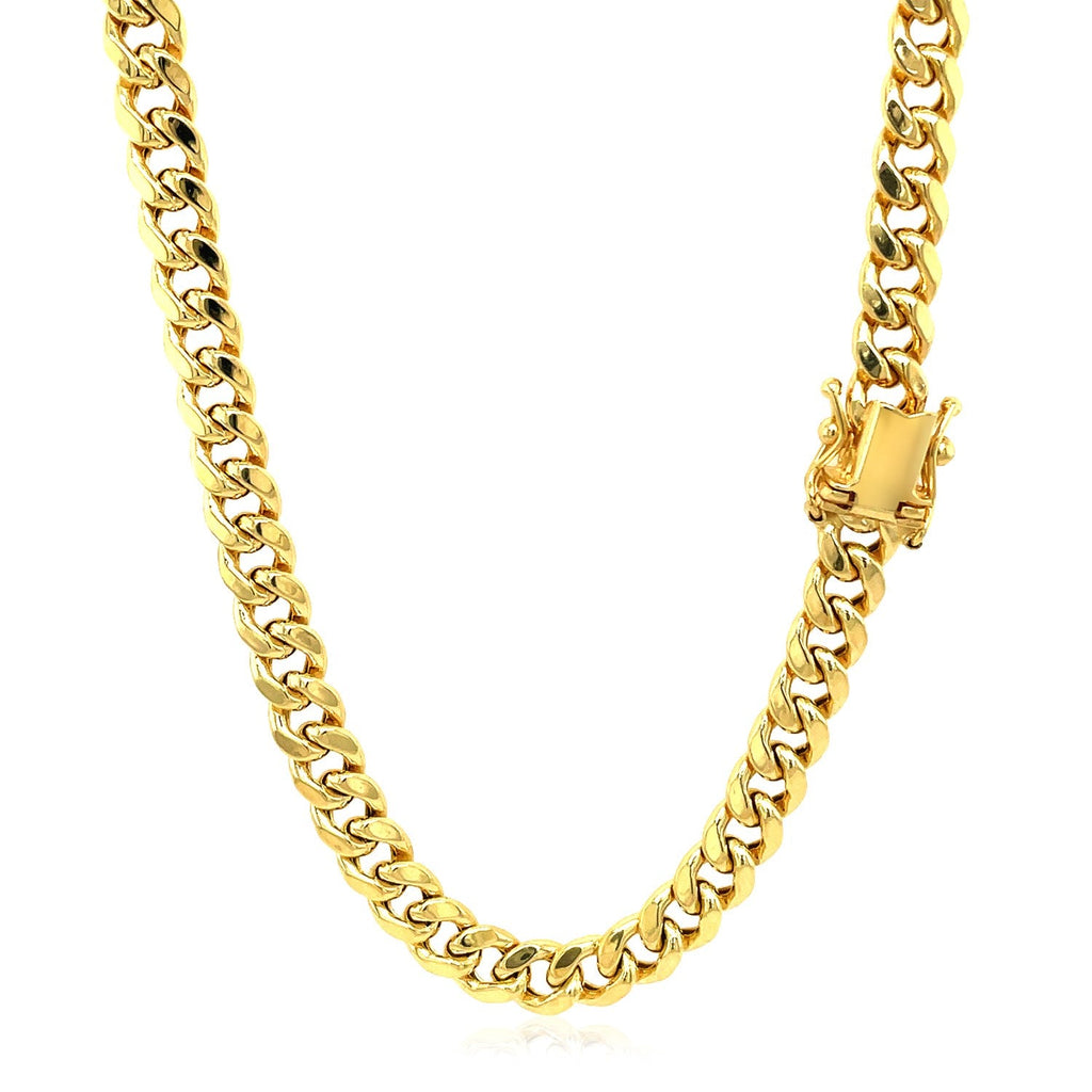 5.0mm 14k Yellow Gold Semi-Solid Miami Cuban Chain