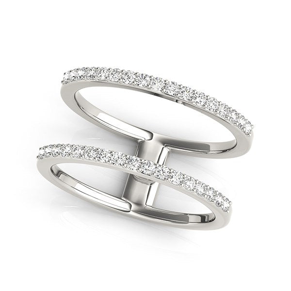 14k White Gold Dual Band Design Ring with Diamonds (1/3 ct. tw.)