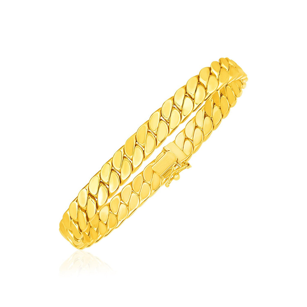 14k Yellow Gold 8 inch Men's Curb Chain Bracelet