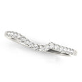 14k White Gold Curved Style Pavé Diamond Wedding Ring (1/6 cttw)