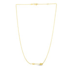 14k Yellow Gold Chain Necklace with Horizontal Arrow Pendant
