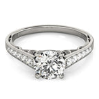 14k White Gold Cathedral Design Diamond Engagement Ring (1 1/4 cttw)