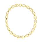 14k Yellow Gold High Polish Oval Mariner Link Necklace (13.8mm)