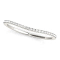 14k White Gold Pave Style Setting Curved Diamond Wedding Band (1/10 ctw)