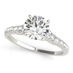 14k White Gold Diamond Engagement Ring With Single Row Band (1 3/4 ct. t.w.)
