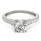 14k White Gold Diamond Engagement Ring With Single Row Band (1 3/4 ct. t.w.)