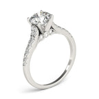 14k White Gold Diamond Engagement Ring With Single Row Band (1 3/4 ct. t.w.)