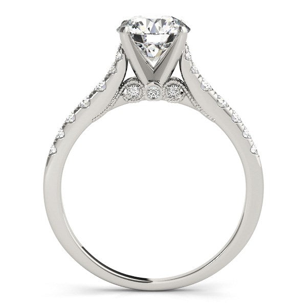 14k White Gold Diamond Engagement Ring With Single Row Band (1 3/4 ct. t.w.)