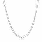 14k White Gold Wire Paperclip Chain (2.7mm)