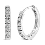 14K Rose Gold 1/5 CTW Diamond Huggie Hoop Earrings
