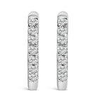 10K Rose Gold 1/4 Cttw Diamond Double Sided Huggie Hoop Earrings