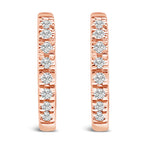 14K Rose Gold 1/5 CTW Diamond Huggie Hoop Earrings