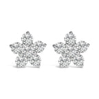 10K White Gold 1/2 Cttw Lab Grown Diamond Star Stud Earrings
