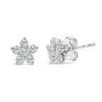10K White Gold 1/2 Cttw Lab Grown Diamond Star Stud Earrings