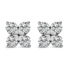 10K White Gold 1/2 Cttw Lab Grown Diamond Snowflake Stud Earrings