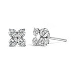 10K White Gold 1/2 Cttw Lab Grown Diamond Snowflake Stud Earrings