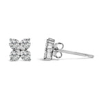 10K White Gold 1/2 Cttw Lab Grown Diamond Snowflake Stud Earrings