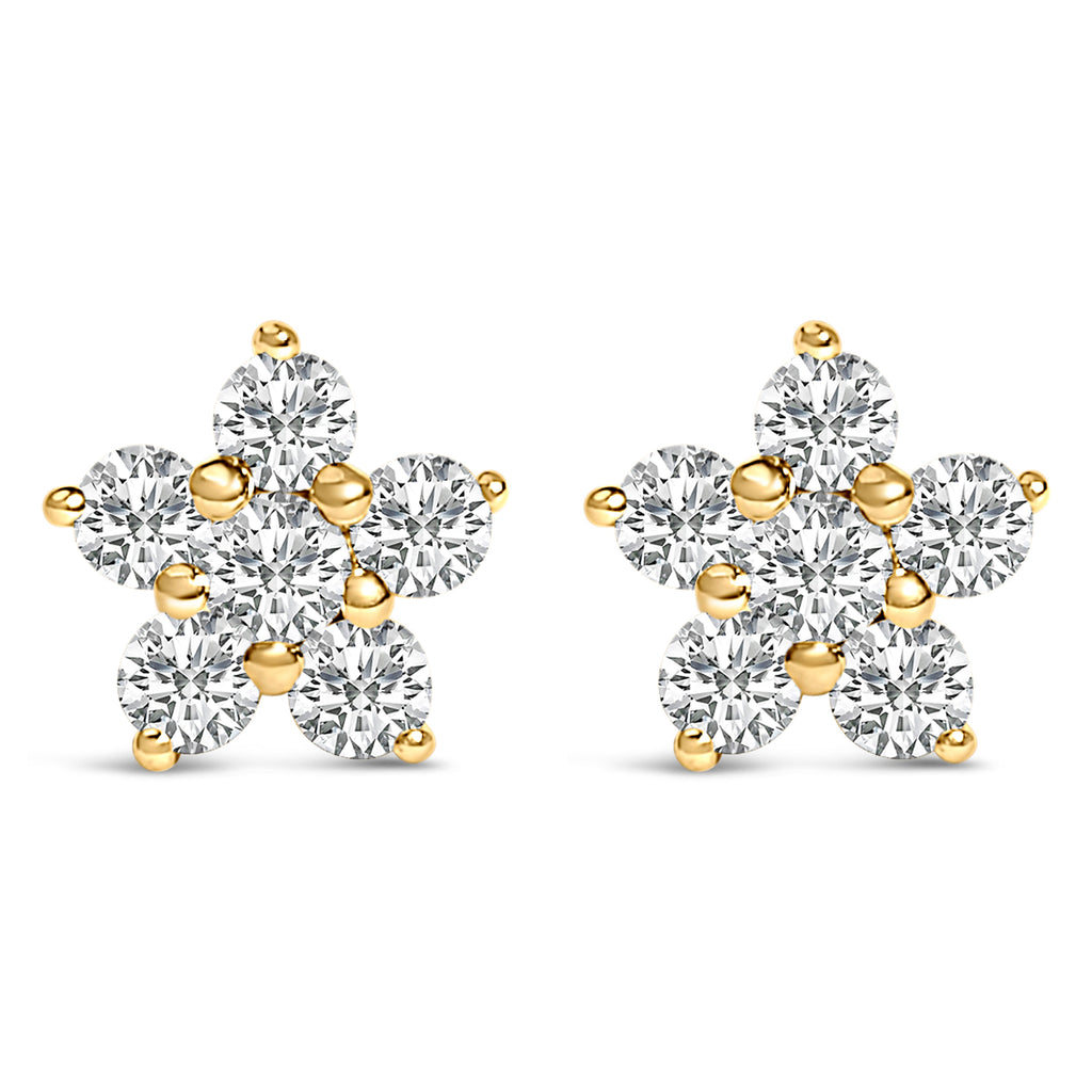 10K White Gold 1/2 Cttw Lab Grown Diamond Star Stud Earrings
