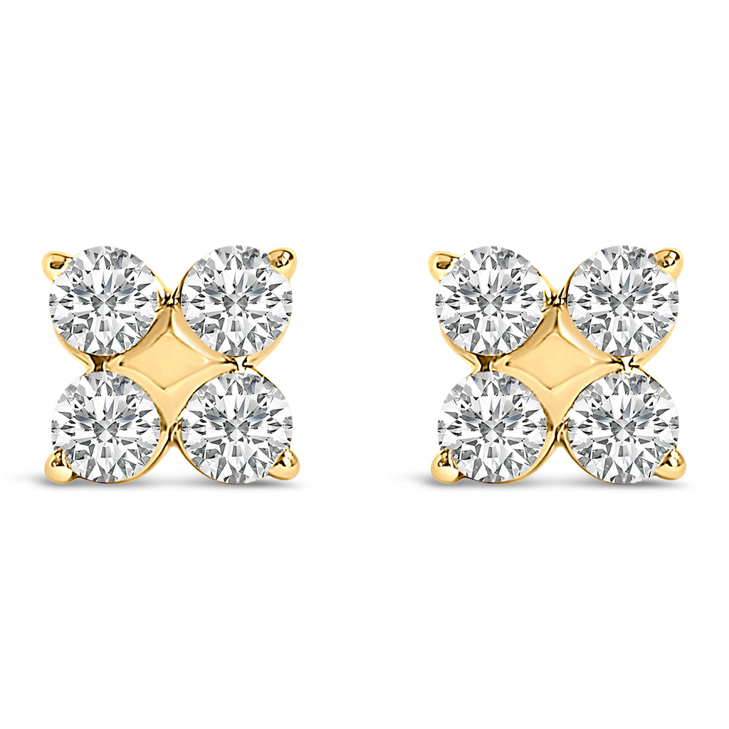 10K White Gold 1/2 Cttw Lab Grown Diamond Snowflake Stud Earrings