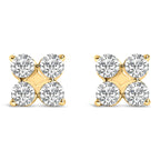 10K White Gold 1/2 Cttw Lab Grown Diamond Snowflake Stud Earrings