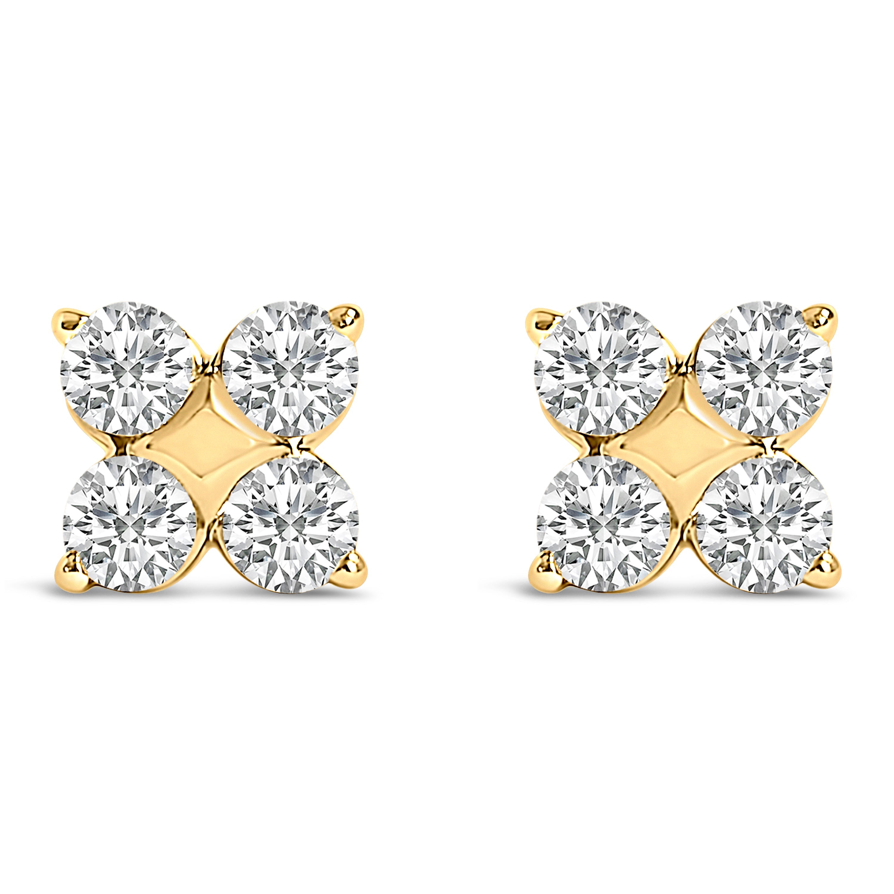 10K White Gold 1/2 Cttw Lab Grown Diamond Snowflake Stud Earrings