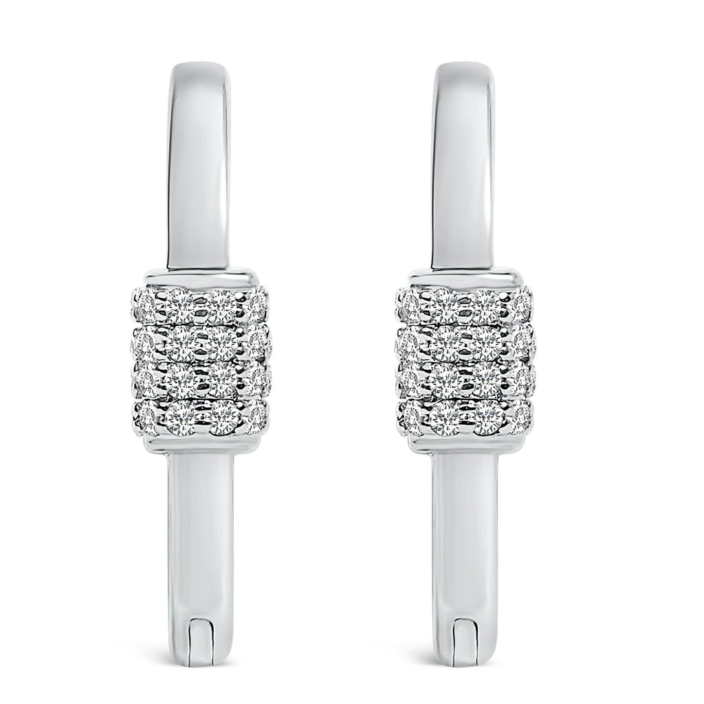 10K White Gold 3/8 Carat Total Weight Lab Grown Diamond Heart Shaped Huggie Hoop Earrings