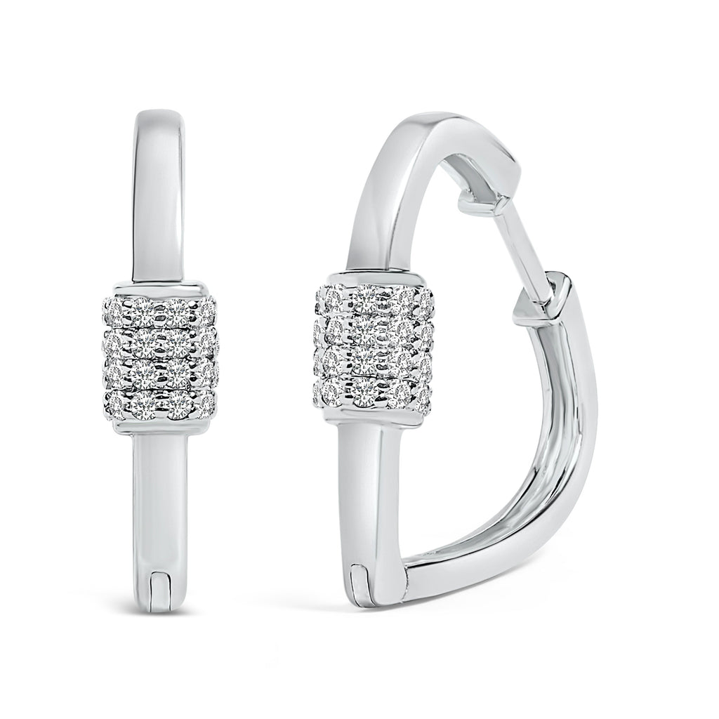 10K White Gold 3/8 Carat Total Weight Lab Grown Diamond Heart Shaped Huggie Hoop Earrings