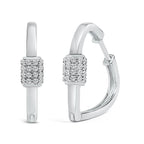 10K White Gold 3/8 Carat Total Weight Lab Grown Diamond Heart Shaped Huggie Hoop Earrings