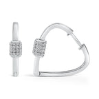 10K White Gold 3/8 Carat Total Weight Lab Grown Diamond Heart Shaped Huggie Hoop Earrings