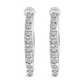 10K White Gold 1/4 Cttw Lab Grown Diamond Heart Shaped Huggy Hoop Earrings