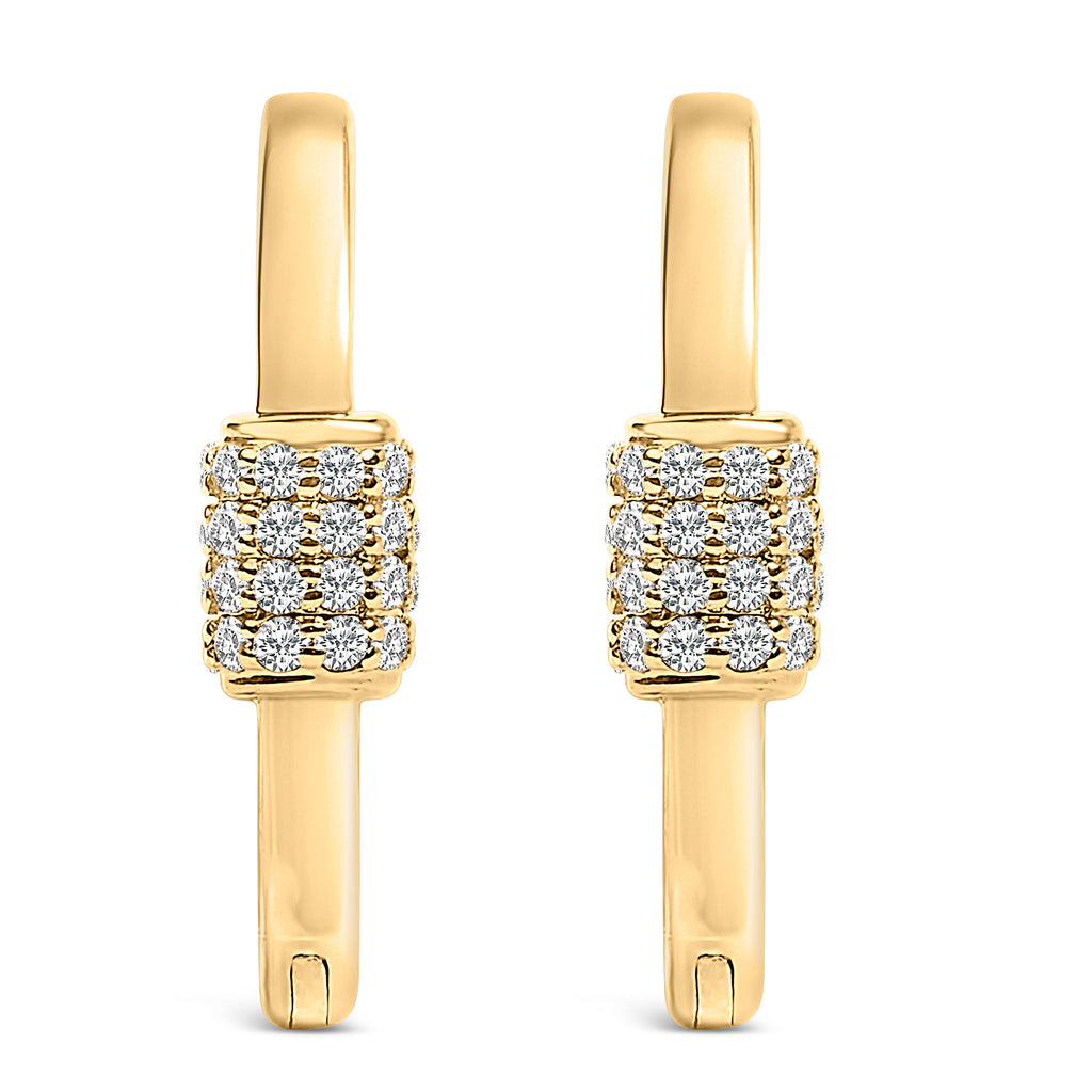 10K White Gold 3/8 Carat Total Weight Lab Grown Diamond Heart Shaped Huggie Hoop Earrings