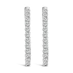 14K White Gold 1.0 Cttw Oval Lab Grown Diamond Hoop Earrings