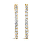 14K White Gold 1.0 Cttw Oval Lab Grown Diamond Hoop Earrings