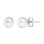 14k White Gold 5-5.5MM Cultured Freshwater Pearl Solitaire Stud Earrings
