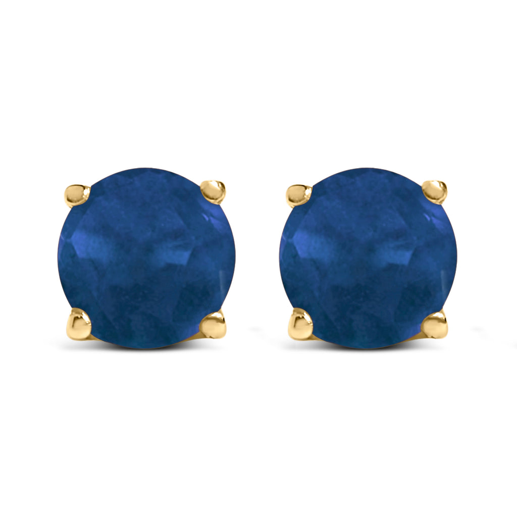 14K White Gold 5X5MM Round Purple Amethyst Solitaire Stud Earrings