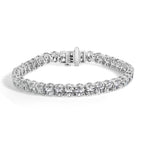 IGI Certified 14K White Gold 15.0 Cttw Oval Cut Lab Grown Diamond Tennis Bracelet