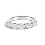 14K White Gold 1 1/4 Cttw Lab Grown Oval East West Band Ring