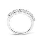 14K White Gold 1 1/4 Cttw Lab Grown Oval East West Band Ring