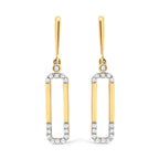 14K Yellow Gold 1/5 Cttw Diamond Paper Clip Dangle Earrings