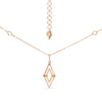 14K Yellow Gold 1/4 Carat Total Weight Diamond Double Triangle Geometric 18" Pendant Necklace (G-H Color, SI1-SI2 Clarity)