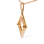 14K Yellow Gold 1/4 Carat Total Weight Diamond Double Triangle Geometric 18" Pendant Necklace (G-H Color, SI1-SI2 Clarity)