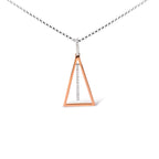 14K Rose and White Gold 1/8 Cttw Diamond Windchime 18" Pendant Necklace (G-H Color, SI1-SI2 Clarity)