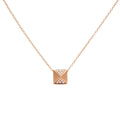 14K Yellow Gold 1/4 Carat Total Weight Diamond Matte Finished Pyramid Pendant Necklace (G-H Color, SI1-SI2 Clarity) - 18 Inches