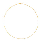 Unisex Solid 14K Yellow Gold 1.5mm Paperclip Chain Necklace - 18 Inches