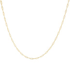 Solid 14K Yellow Gold 2.5mm Paperclip Chain Necklace Unisex 18" Inches