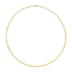 Solid 14K Yellow Gold 2.5mm Paperclip Chain Necklace Unisex 18" Inches